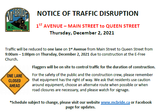 12-01-21 Notice of Traffic Disruption